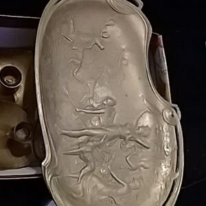 Vintage Brass  Art NOUVEAU. Pewer Plaque Or Serving  Decorative Tray